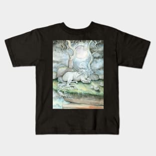Place of Peace Unicorn Fantasy Art by Molly Harrison Kids T-Shirt